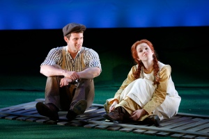 Gilbert Blythe (CJ Pawlikowsk) and Anne Shirley (Alison Woods) in BEND IN THE ROAD. Photo by Carol Rosegg. © 134 West, LLC